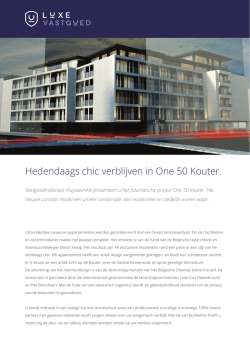 Hedendaags chic verblijven in One 50 Kouter.