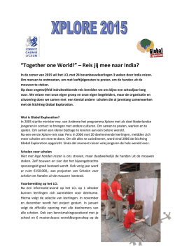 “Together one World!” – Reis jij mee naar India?