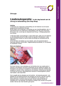 In &eacute;&eacute;n dag bezoek aan de chirurg en behandeling (One Stop Shop)