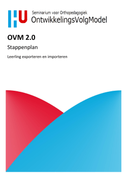 Stappenplan OVM 2.0 - Exporteren en importeren leerling