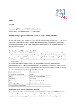 Samenvatting inspectie-onderzoek Kwaliteit VVE Arnhem 2013-2014