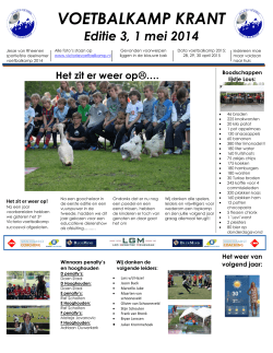 Voetbalkrant editie 3, 1 mei 2014