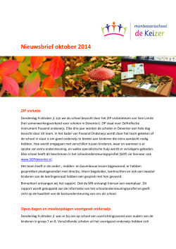 Nieuwsbrief oktober 2014 - Montessorischool de KEIzer
