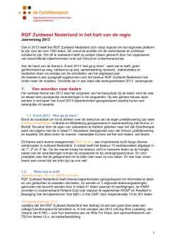 Concept Jaarverslag 2013 - RGF Zuidwest-Nederland