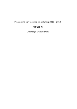 Havo 4 - Christelijk Lyceum Delft