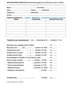 INSCHRIJVINGSFORMULIER herfstverlof