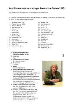 Kandidatenboek verkiezingen Provinciale Staten - Flevoland