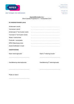 Aanmeldformulier t.b.v. BAvA 18-12-2014