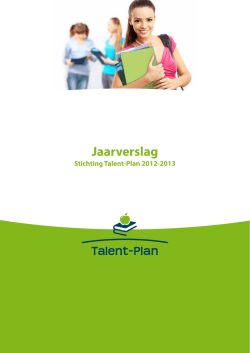 Jaarverslag - Talent-plan