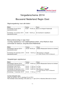 Vergaderschema 2014 Bouwend Nederland Regio Oost