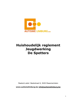 Huishoudelijk reglement Jeugdwerking De Spetters