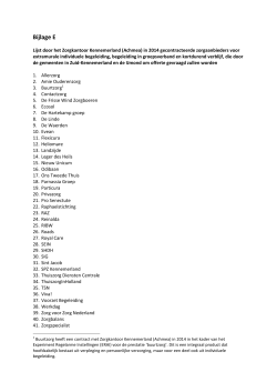 7. Bijlage E: Lijst huidige aanbieders bij offerteaanvraag Wmo 2015