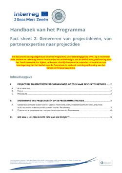 Handboek van het Programma Fact sheet 2