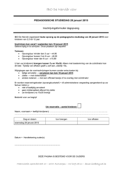 Inschrijvingsformulier pedagogische studiedag 28