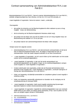 Samenwerking contract - Administratiekantoor R.H.J.van Pelt Lid