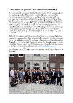 Jaarlijkse “wijn- en spijsavond” weer verrassend evenement OSB
