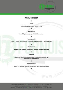 MENU MEI 2014 - Aan het fornuis