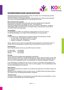 Informatiebrochure vakantieopvang 2015