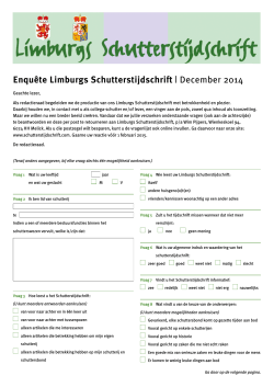 Enquête Limburgs Schutterstijdschrift | December 2014