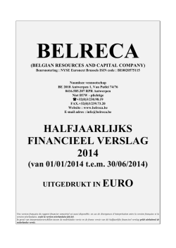 HALFJAARLIJKS FINANCIEEL VERSLAG 2014