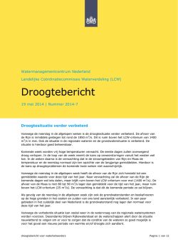 Droogtebericht 19 mei 2014
