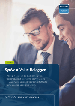 SynVest Value Beleggen - SynVest Beleggingsfondsen