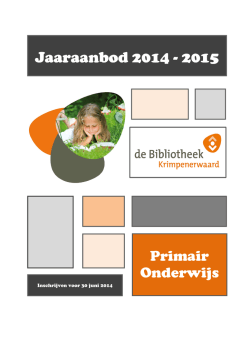 Jaaraanbod Primair Onderwijs schooljaar 2014