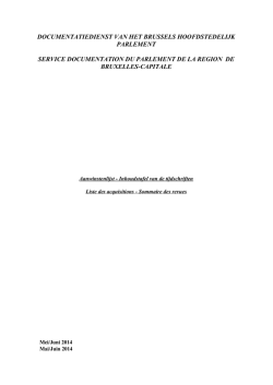 DOCUMENTATIEDIENST VAN HET BRUSSELS