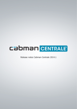Release notes Cabman Centrale 2014.1