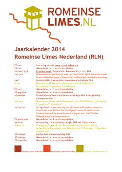 Jaarkalender 2014 Romeinse Limes Nederland (RLN)