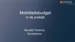 mobiliteitsbudget nou in de praktijk?