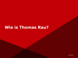 Wie is Thomas Rau? - Provincie Antwerpen