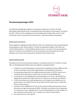 Pensioenaanpassingen 2015
