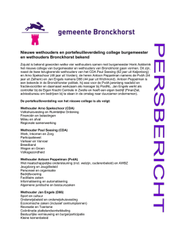 Nieuwe wethouders en portefeuilleverdeling college