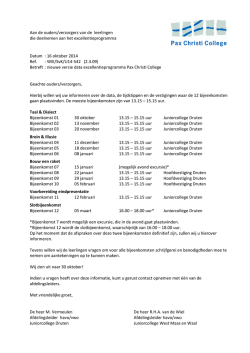 Informatie betreft informatieavonden excellentieprogramma