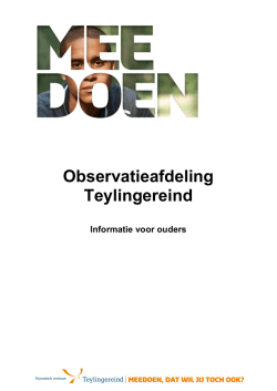 Informatie voor ouders observatieafdeling