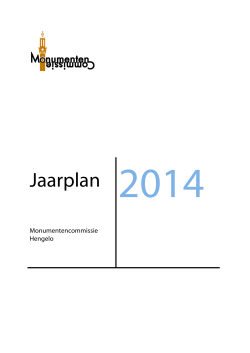 Jaarplan 2014 - Monumentencommissie Hengelo