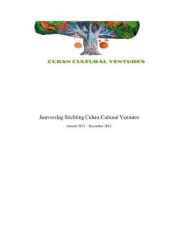 Jaarverslag 2013 Stichting Cuban Cultural Ventures