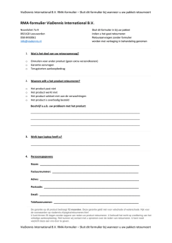 RMA-formulier ViaDennis International B.V.