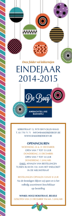eindejaarsfolder - Bakkerij De Boey