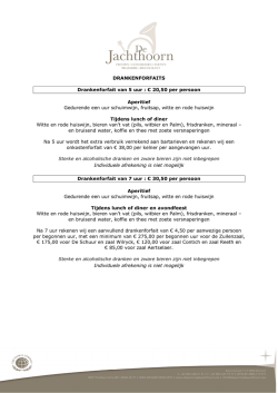 DRANKENFORFAITS Drankenforfait van 5 uur