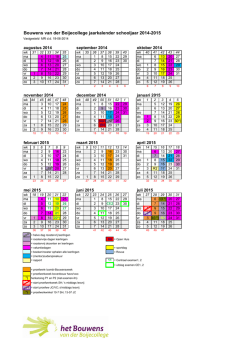 Jaarkalender 2014-2015 vastgesteld MR 19-06-14