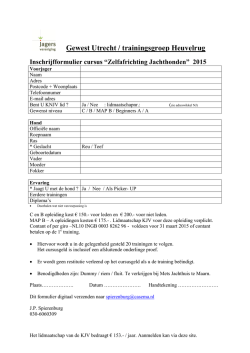 Inschrijfformulier Heuvelrug 2015 - KNJV Zelfafrichting Jachthonden
