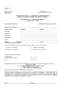 Download hier het inschrijfformulier voor de Puppy en jonge