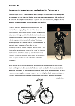 Janice naast modeontwerper ook brein achter fietsontwerp