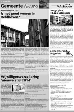 Gemeentenieuws 22 januari 2014 - Veldhovens Ondernemers Contact