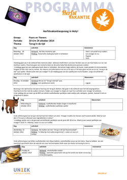 Herfstvakantieopvang in Holy!