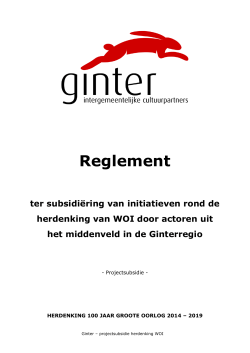 Ginter - projectsubsidie WO I: reglement