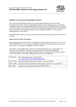 Huishoudelijk reglement medezeggenschapsraad