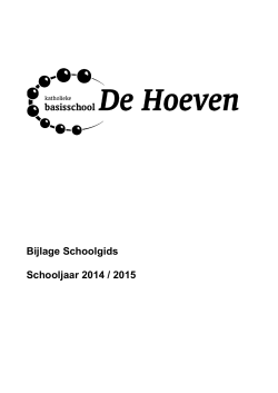 Bijlage schoolgids 2014-2015